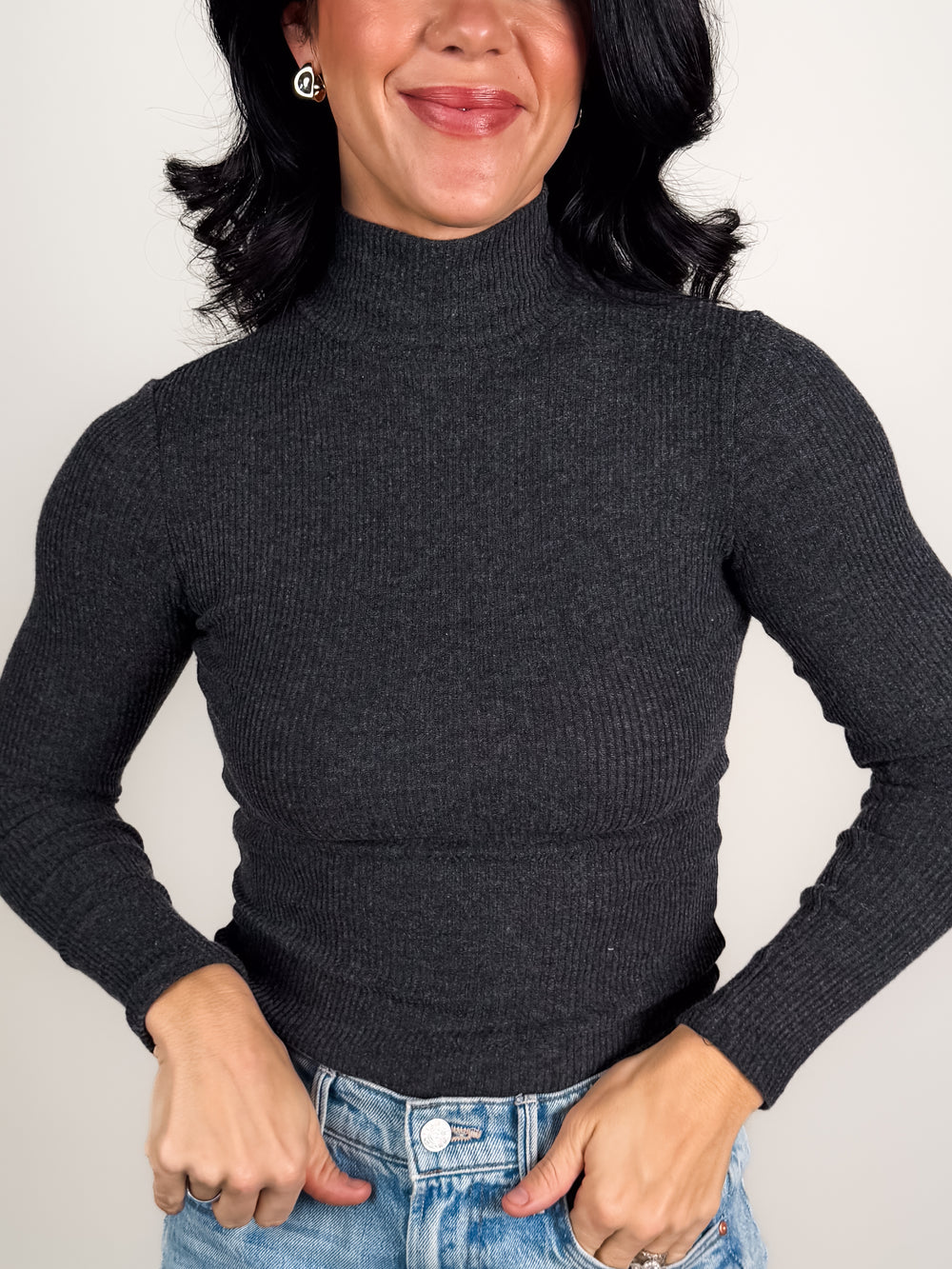 Noelle Rib Turtle Neck Sweater in