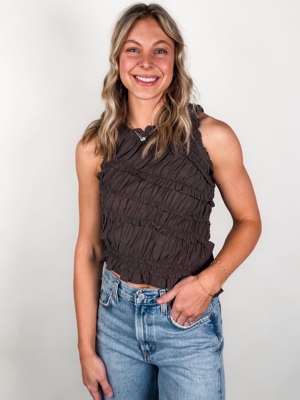 Pink Sands Smocked Top