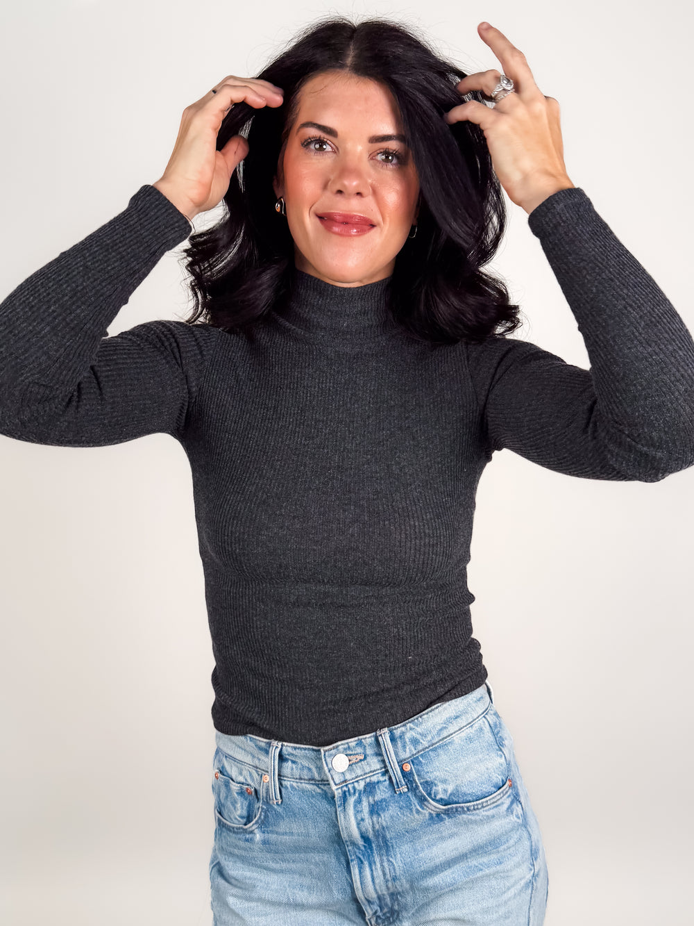 Noelle Rib Turtle Neck Sweater in