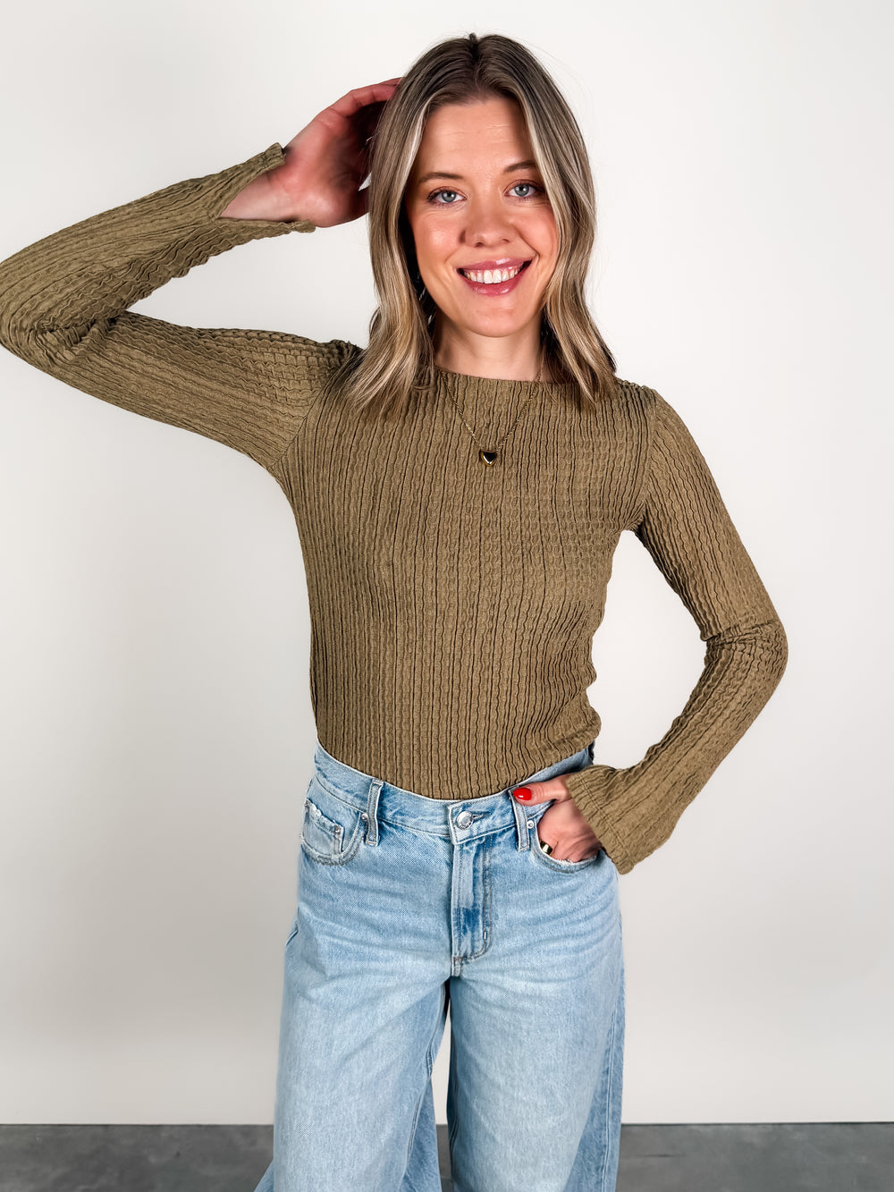 LS Boatneck Textured Top