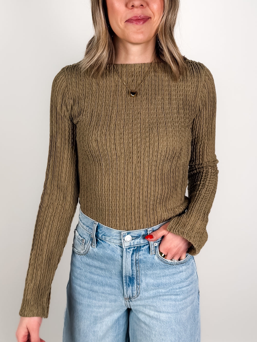LS Boatneck Textured Top