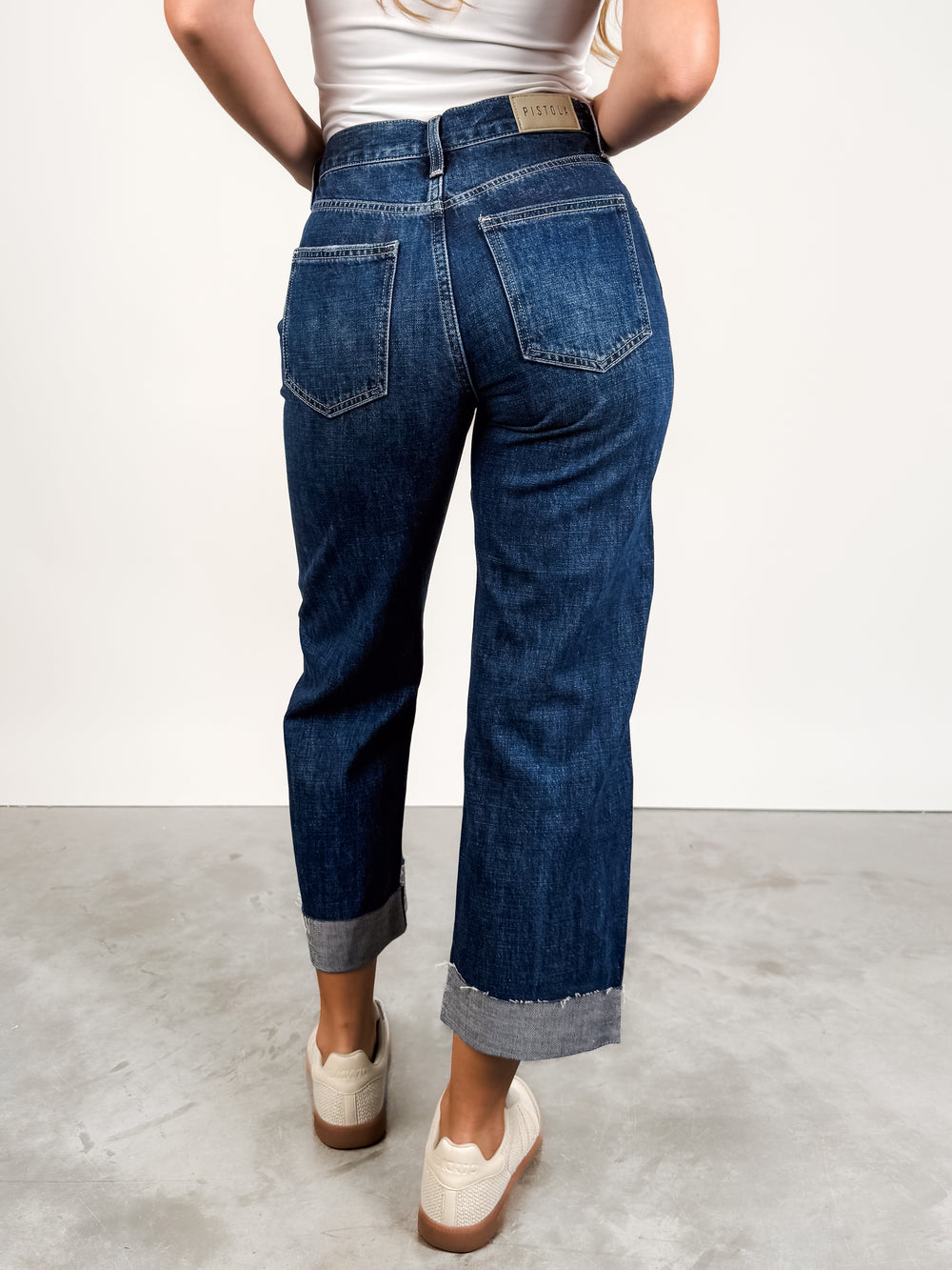 Kacey Mid Rise Cuffed Straight Jean in Cultivate