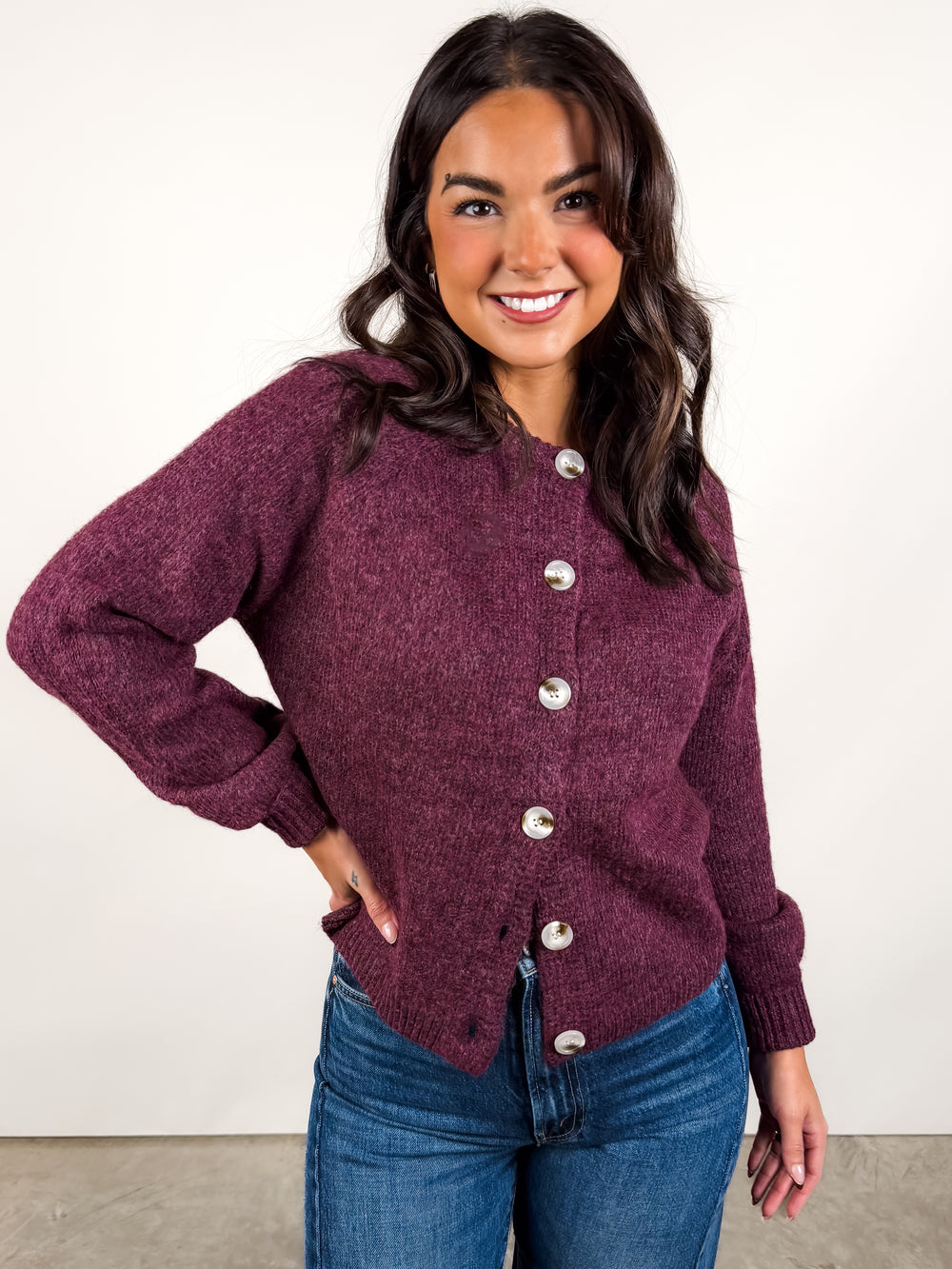 Rada L/S Button Front Cardigan