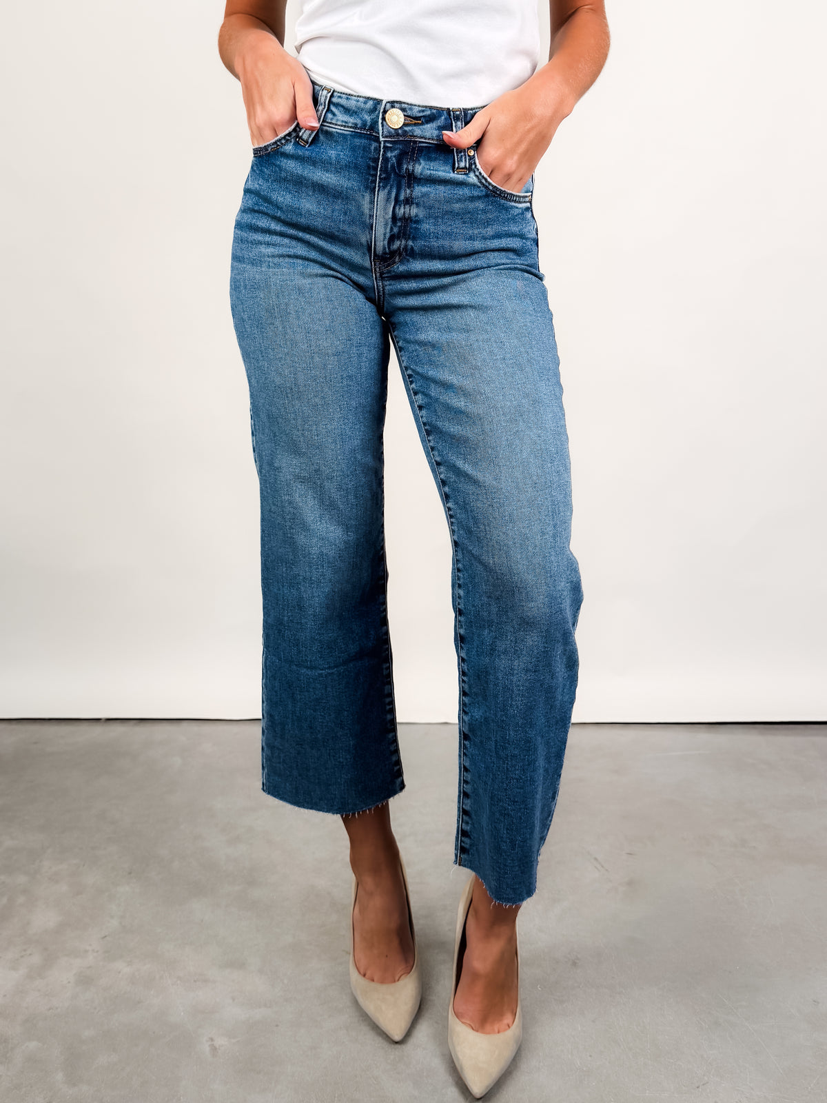 Charlotte High Rise Wide Leg Raw Hem — Out of Town Clothing