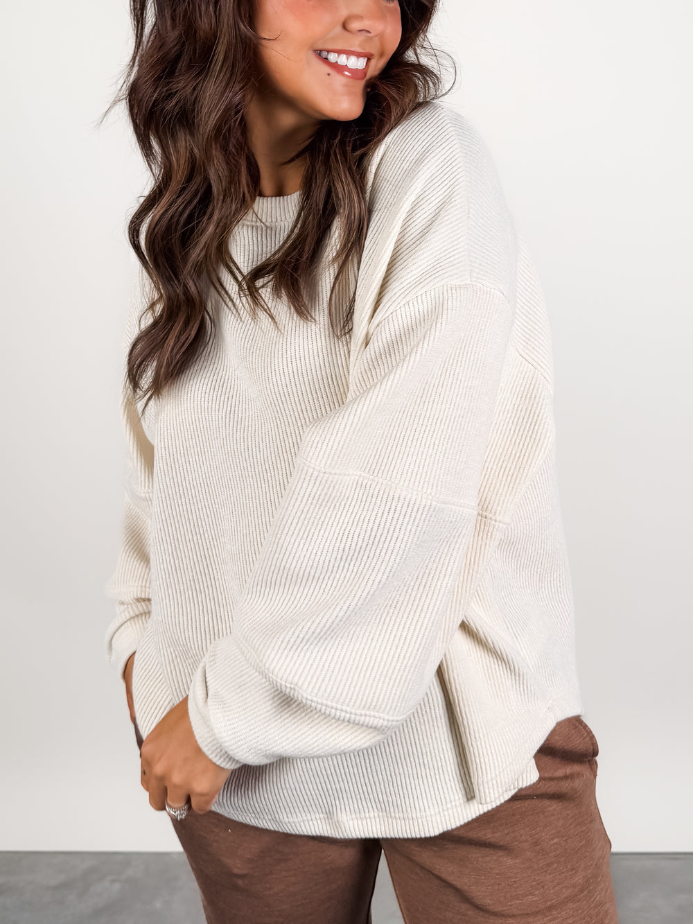 Stand Up Ribbed Sweatshirt