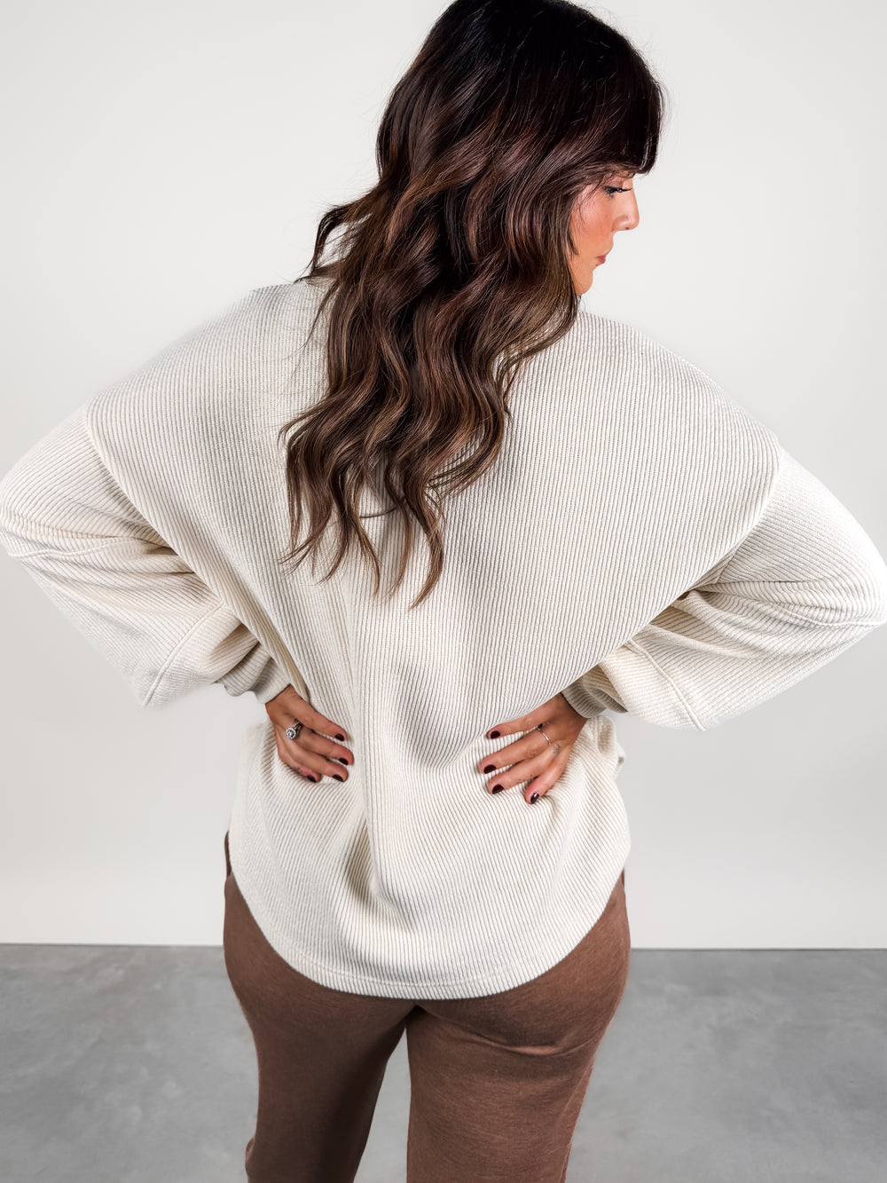 Stand Up Ribbed Sweatshirt