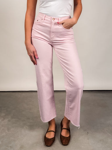 Pink Wide Leg Jeans