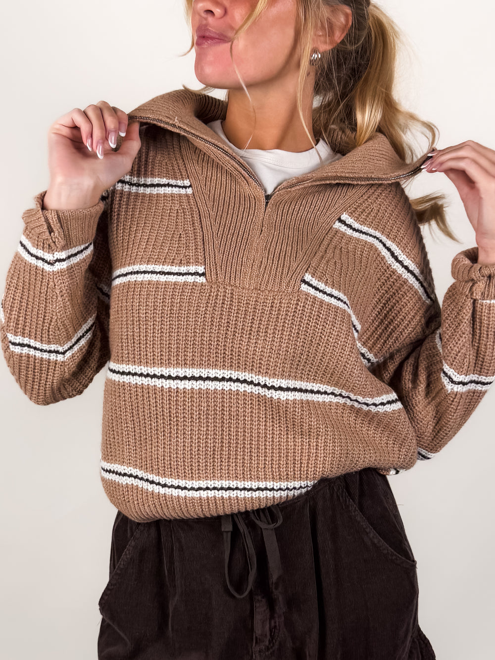 Warm Chai Quarter Zip Pullover