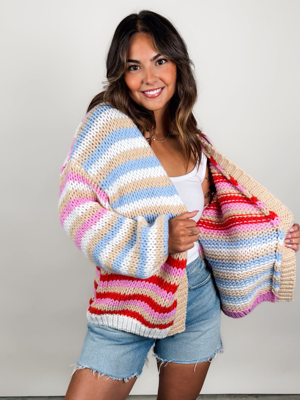 I  Can Do Anything Striped Cardigan