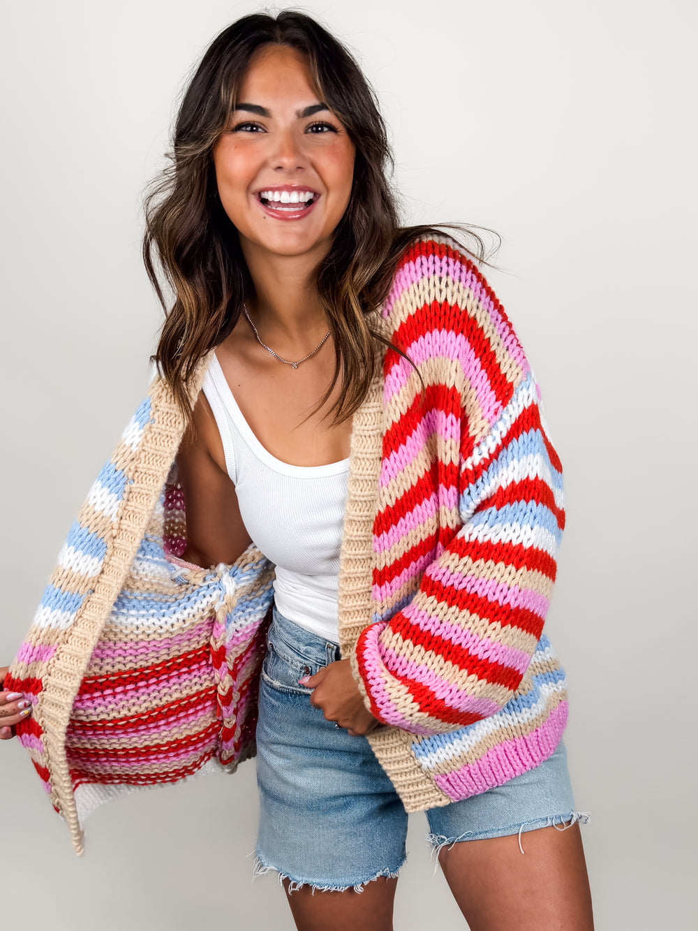 I  Can Do Anything Striped Cardigan