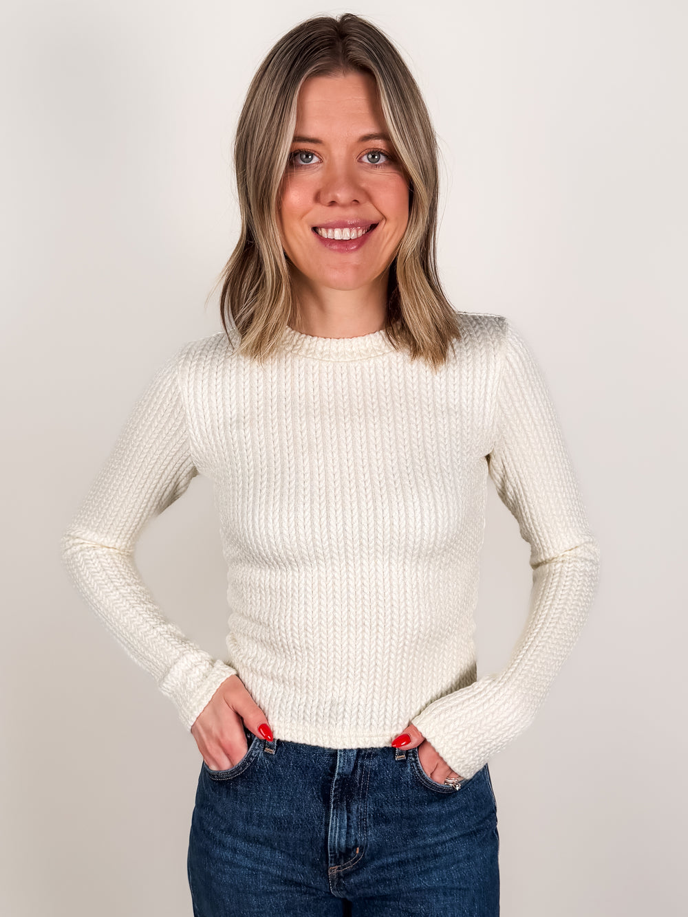 Maris Raised Knit L/S Top