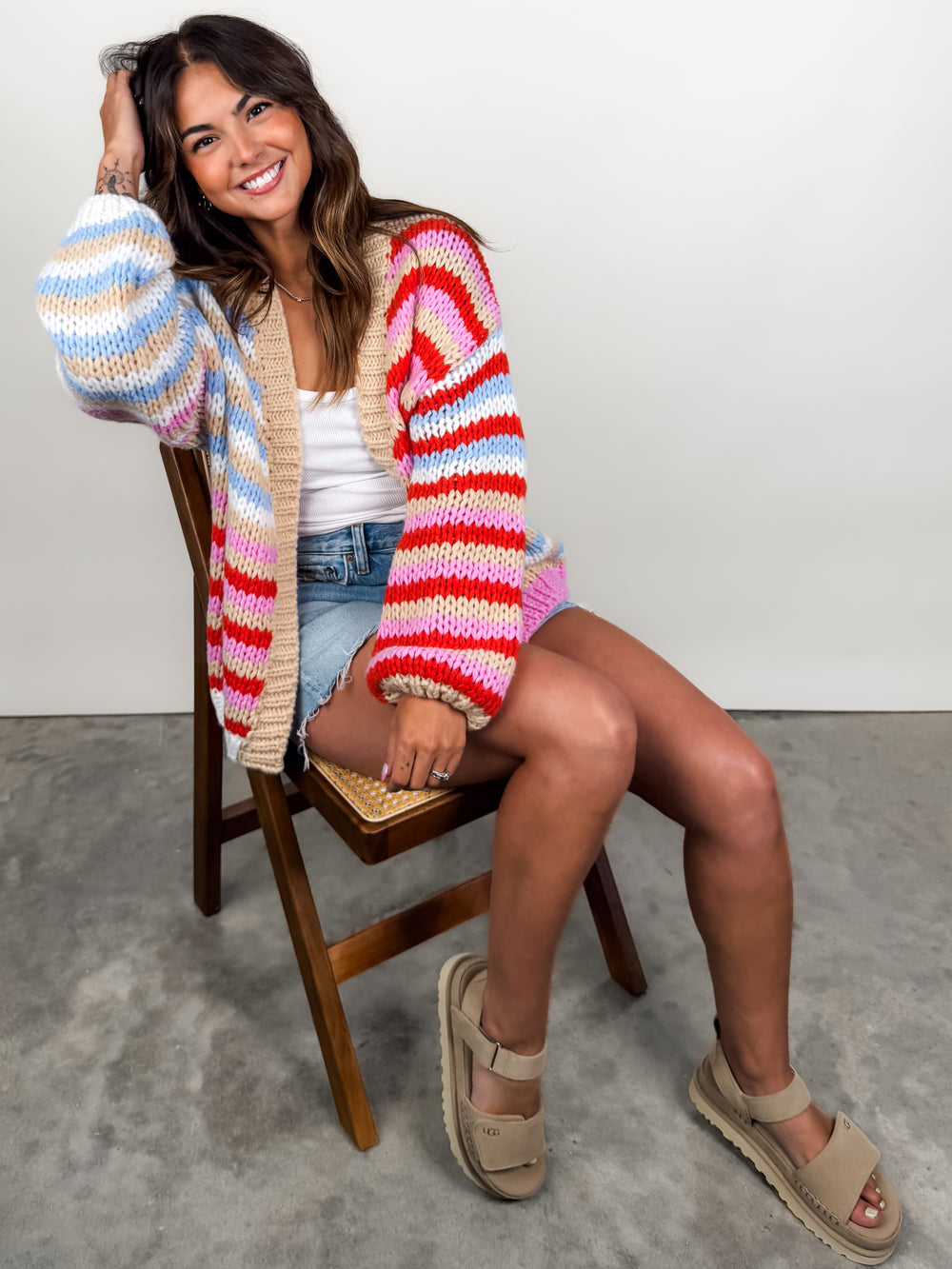 I  Can Do Anything Striped Cardigan