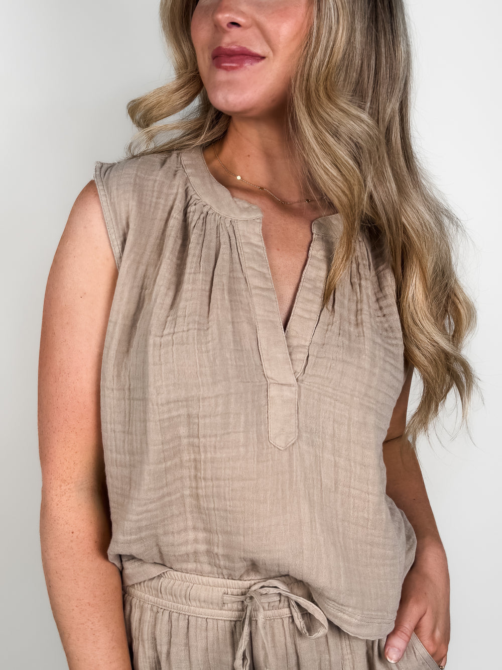 Cliffside V Neck Airy Top