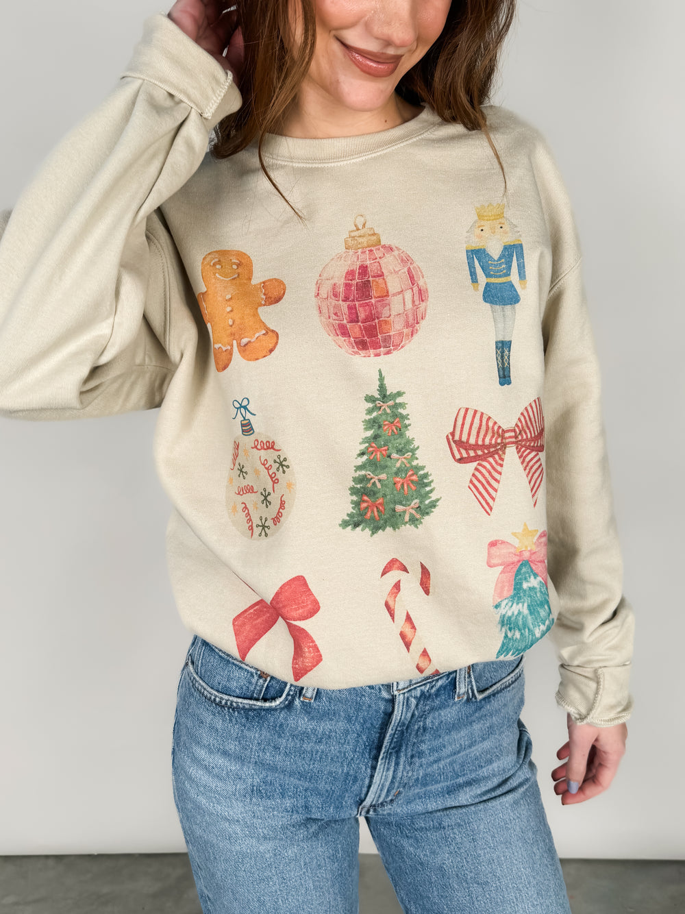 Christmas Vibes Oversized Graphic Sweatshirt