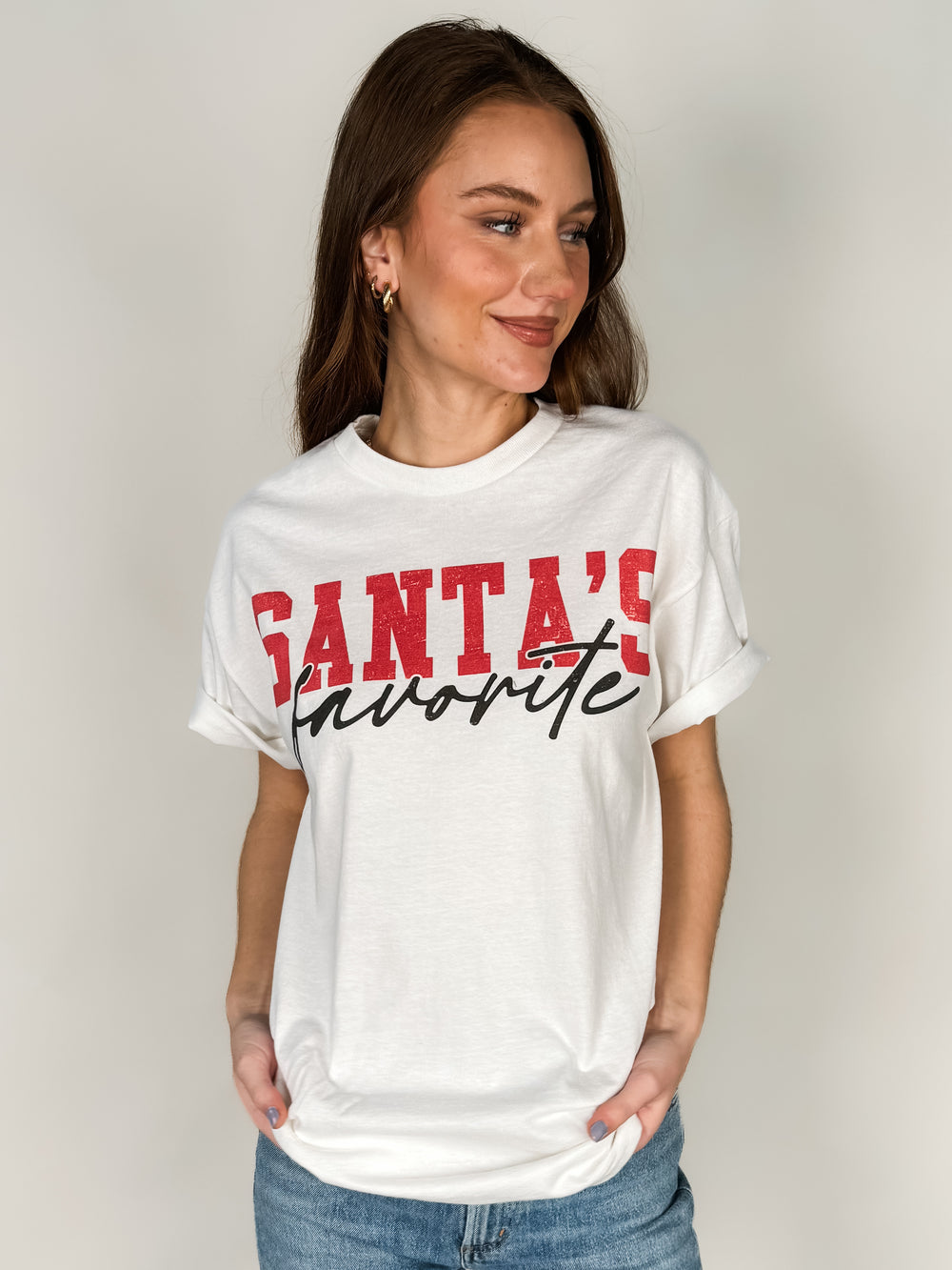 Santa's Favorite Oversized Graphic Tee