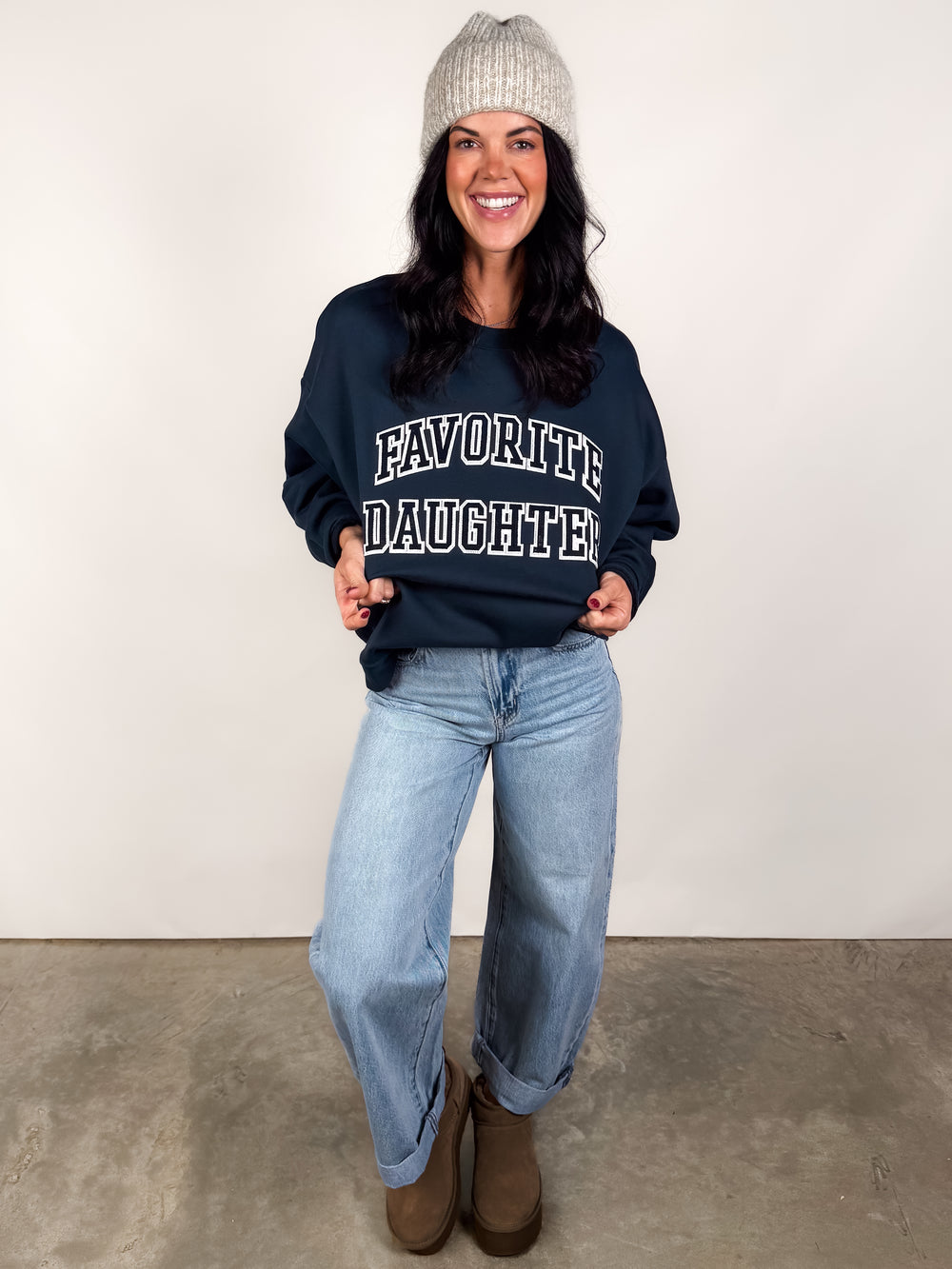 Embroidery Collegiate Sweatshirt