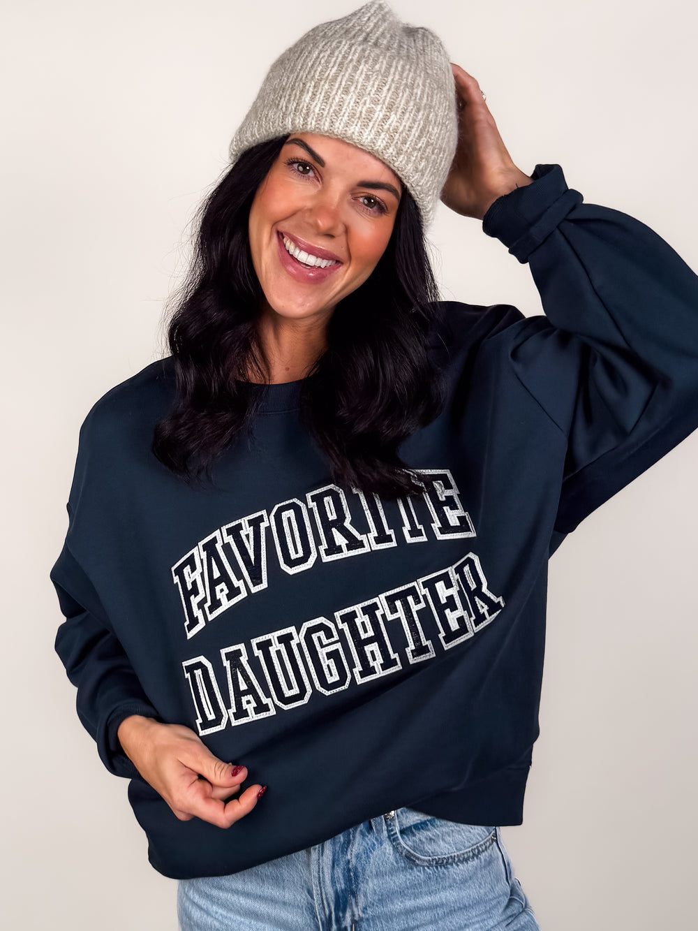 Embroidery Collegiate Sweatshirt