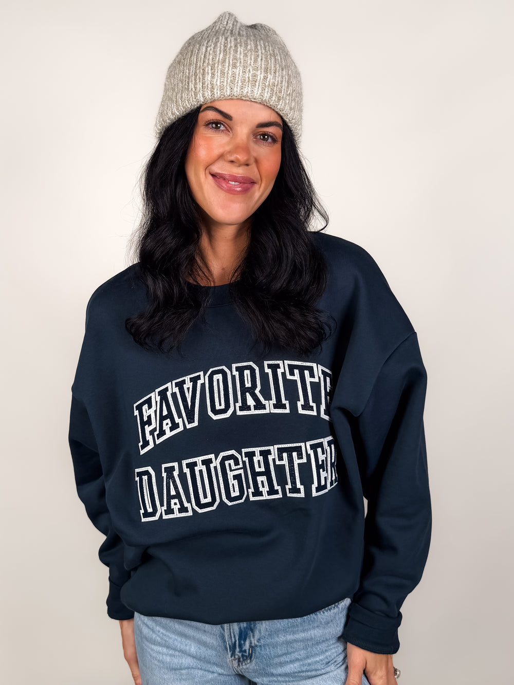 Embroidery Collegiate Sweatshirt