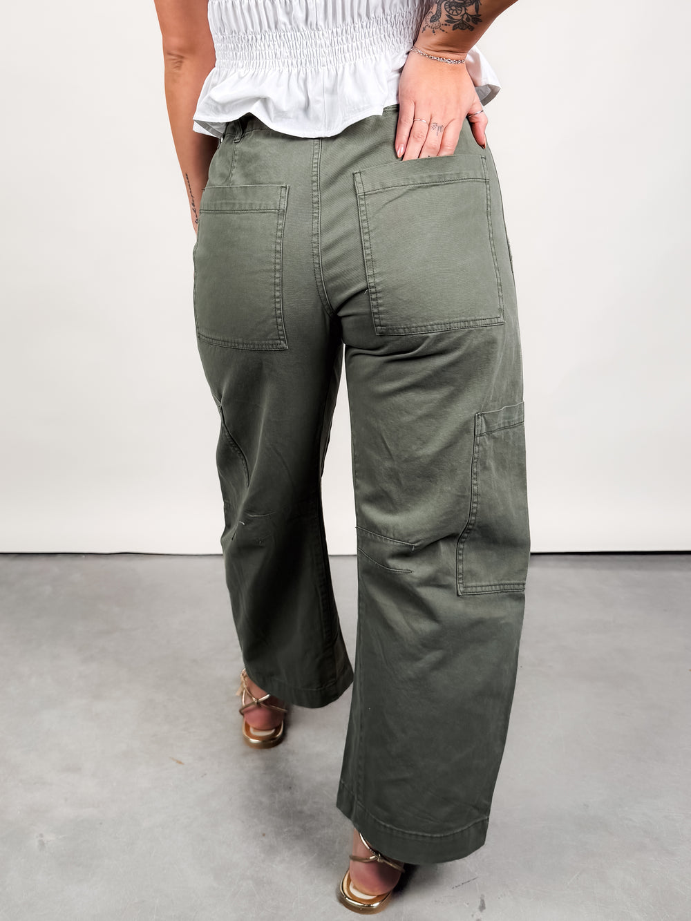 Sabrina Curved Utility Pants in Meadow