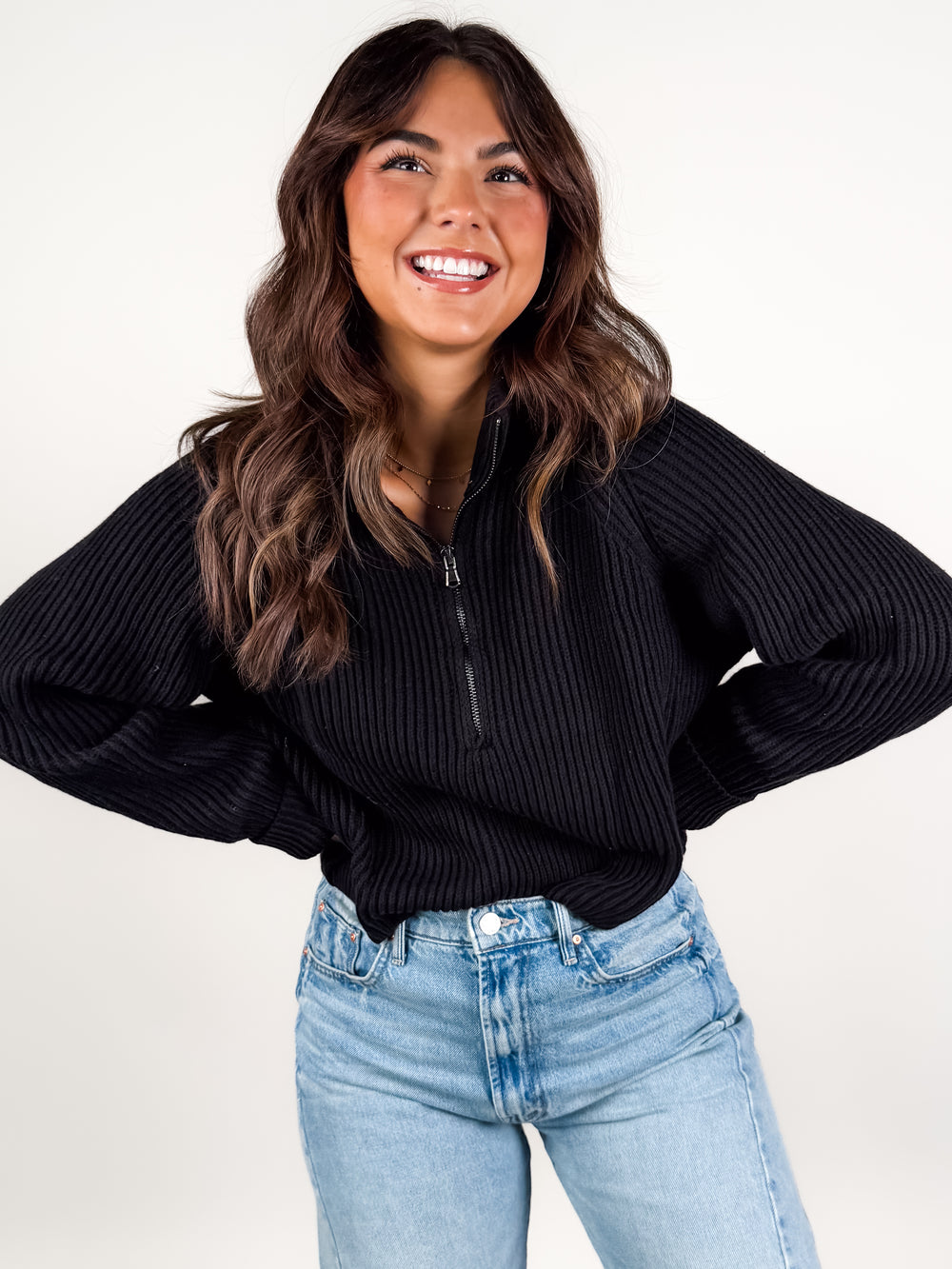 Debbie Half Zip Sweater