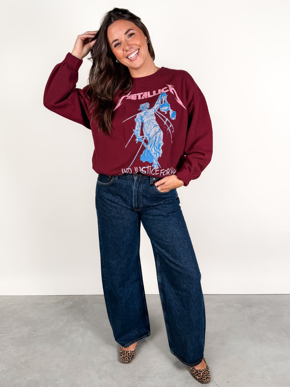 Metallica Justice For All Oversized Crew Sweatshirt