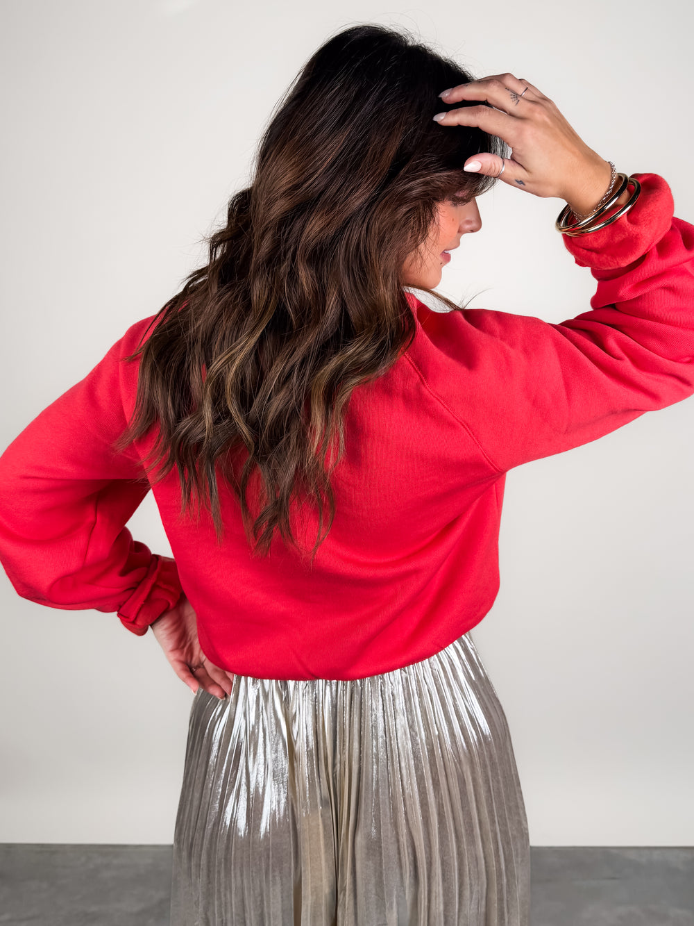 Cocktails & Candy Canes Shrunken Sweatshirt