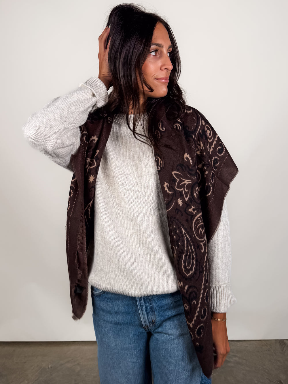 Large Square Bandana Woolen Scarf