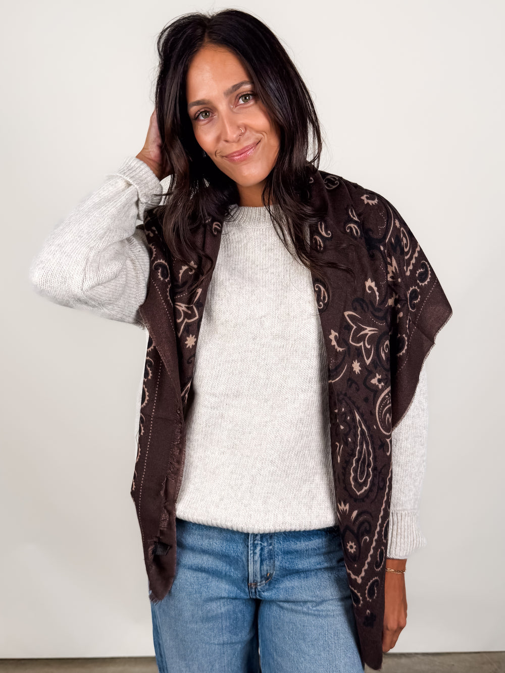 Large Square Bandana Woolen Scarf