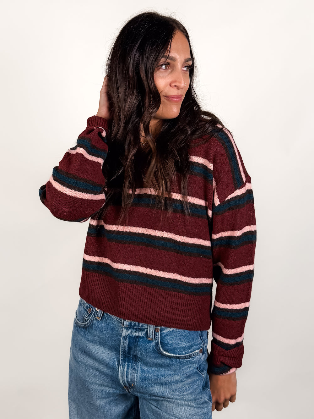 Lyric Collard Pullover Sweater