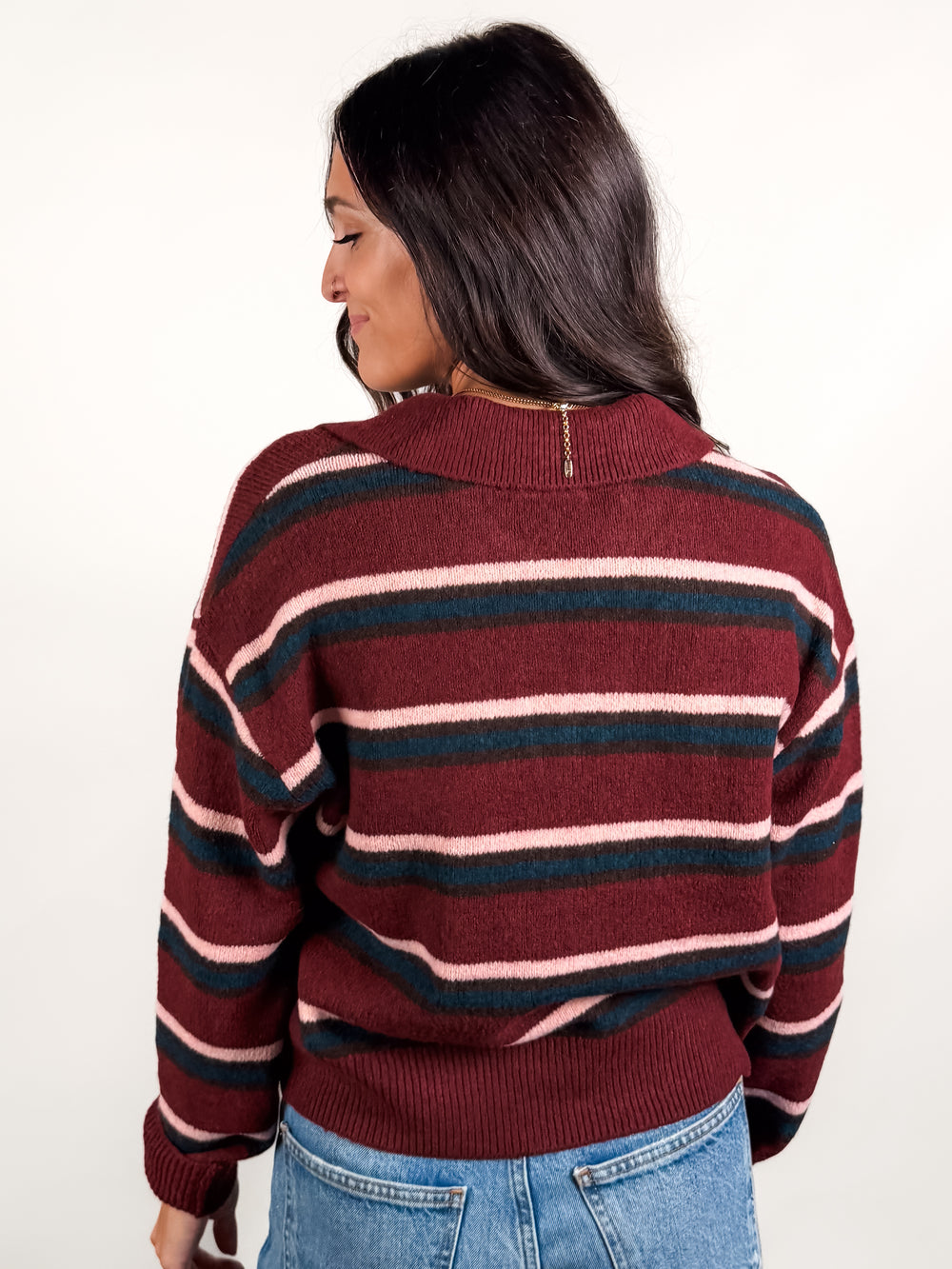 Lyric Collard Pullover Sweater
