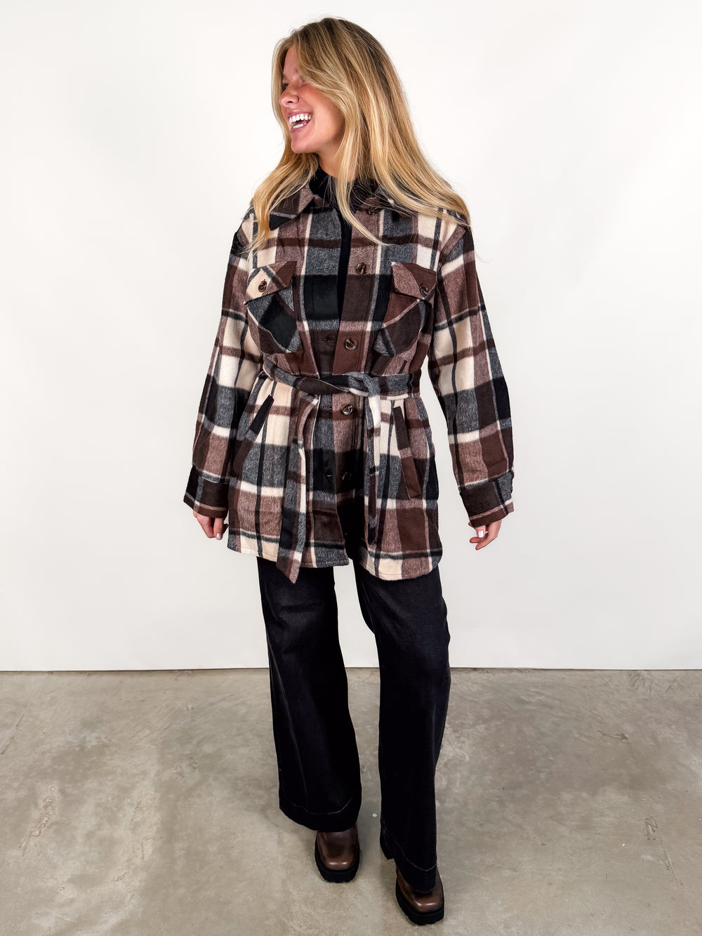 Locket Plaid Coat