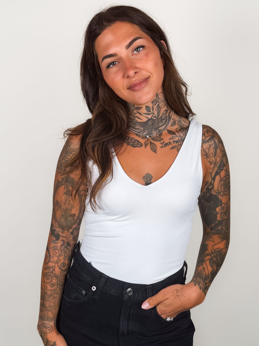 Valentina Cotton Core V Neck Tank