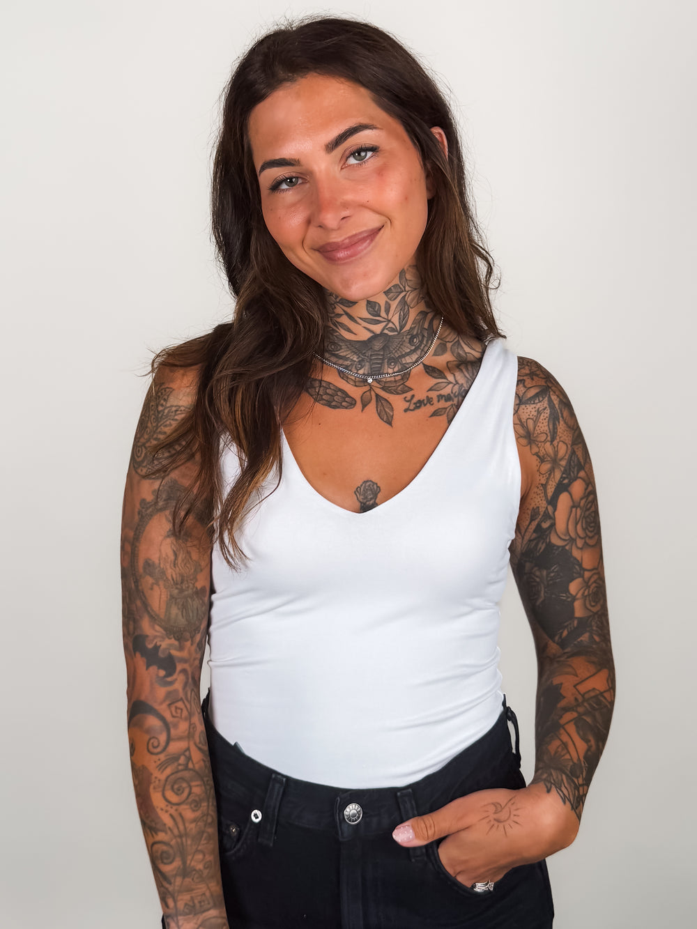 Valentina Cotton Core V Neck Tank
