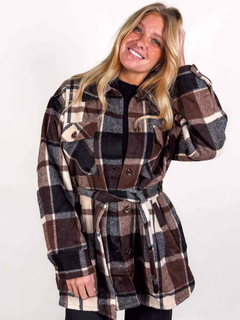 Locket Plaid Coat