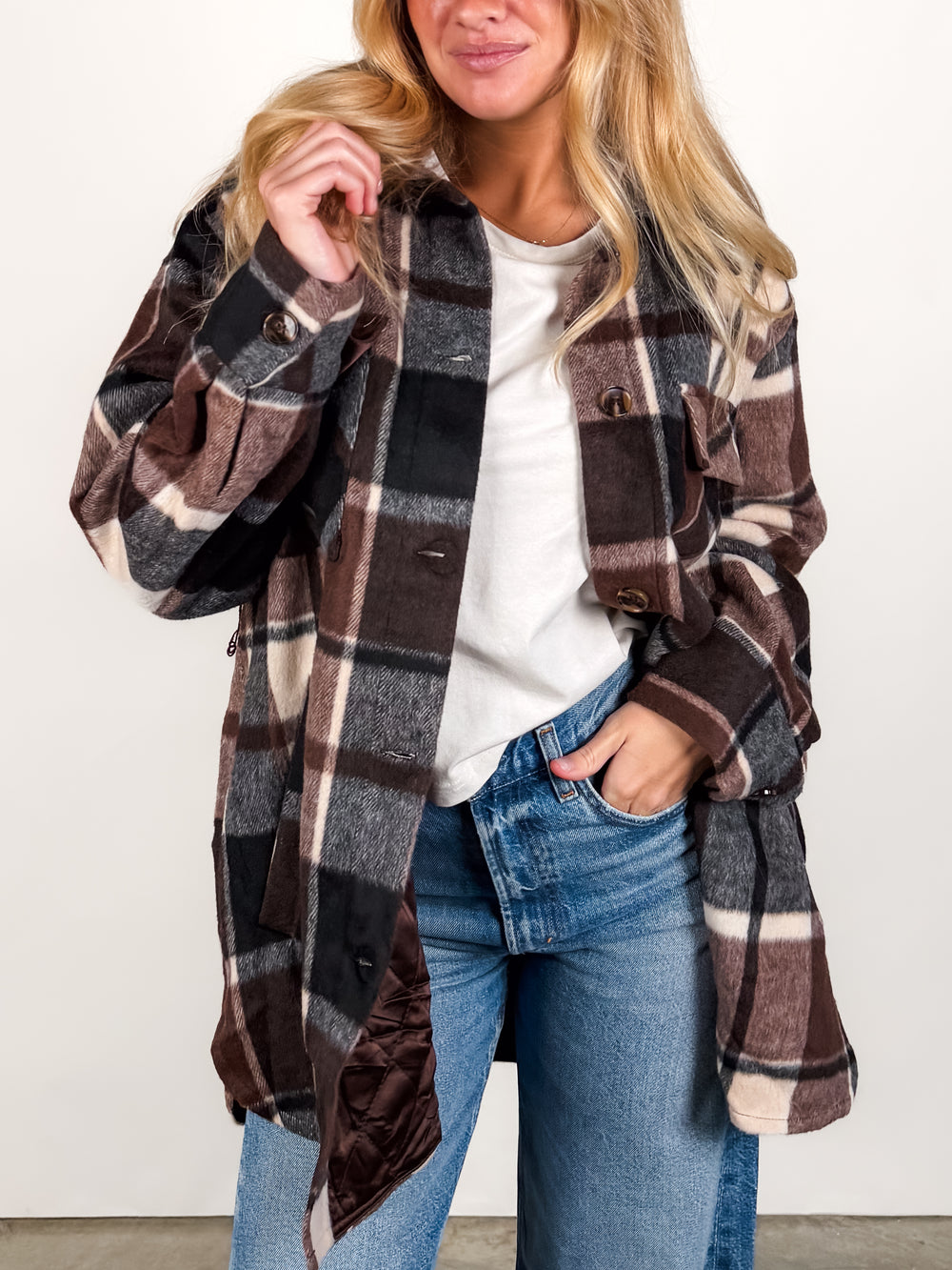Locket Plaid Coat