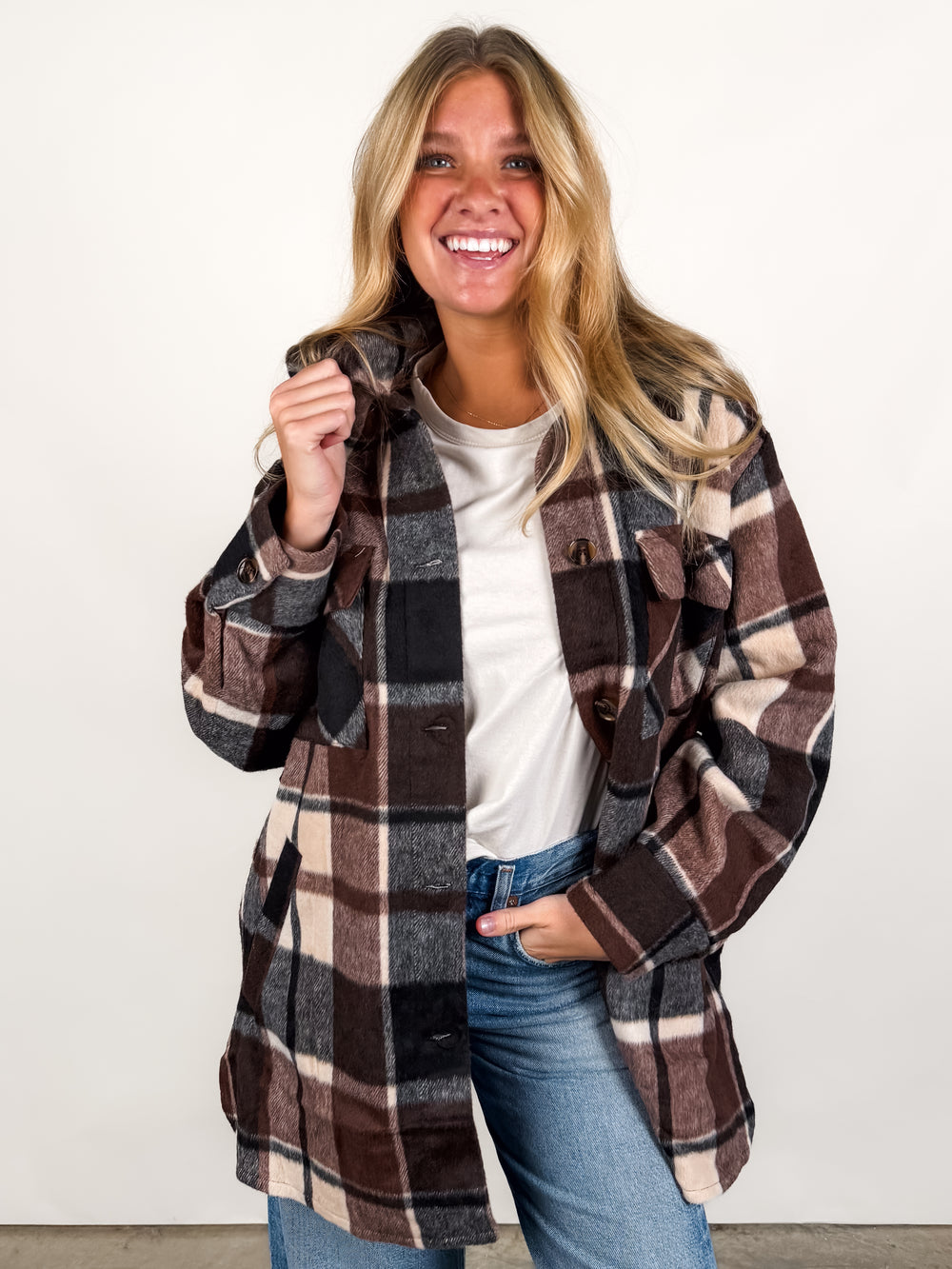 Locket Plaid Coat