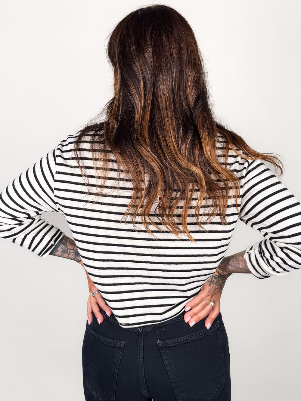 Jenna Striped Boatneck Long Sleeve