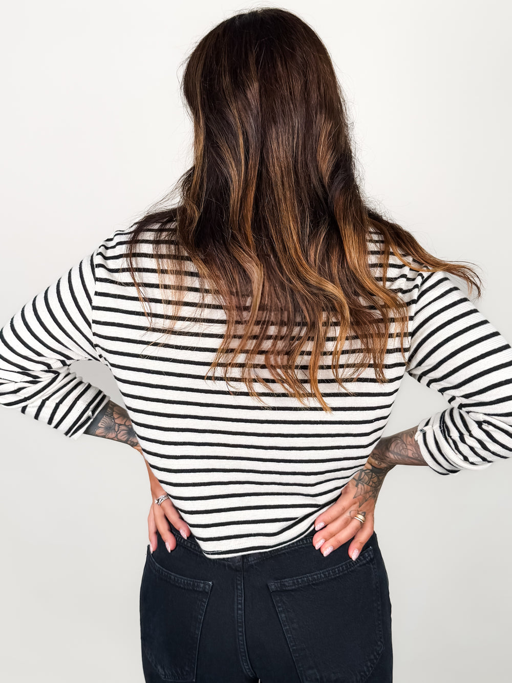 Jenna Striped Boatneck Long Sleeve