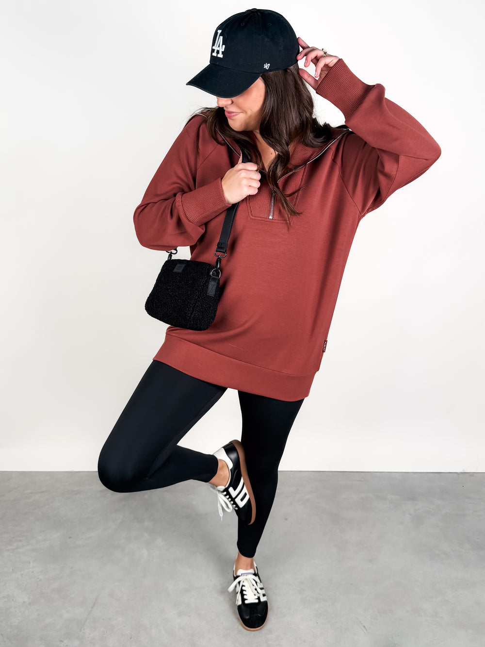 Xina Half Zip Longline Sweat