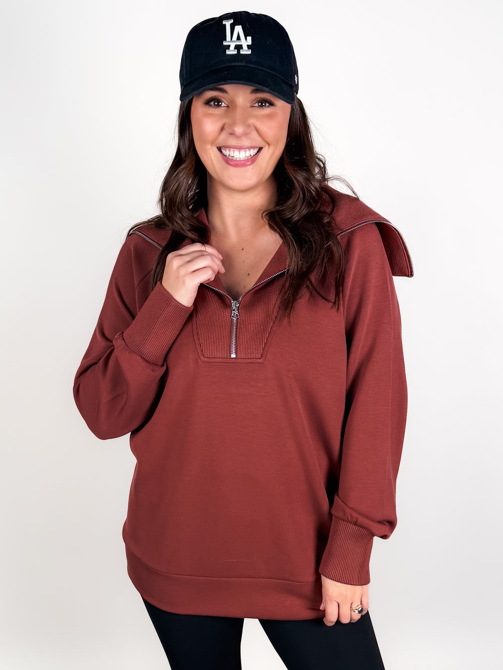 Xina Half Zip Longline Sweat