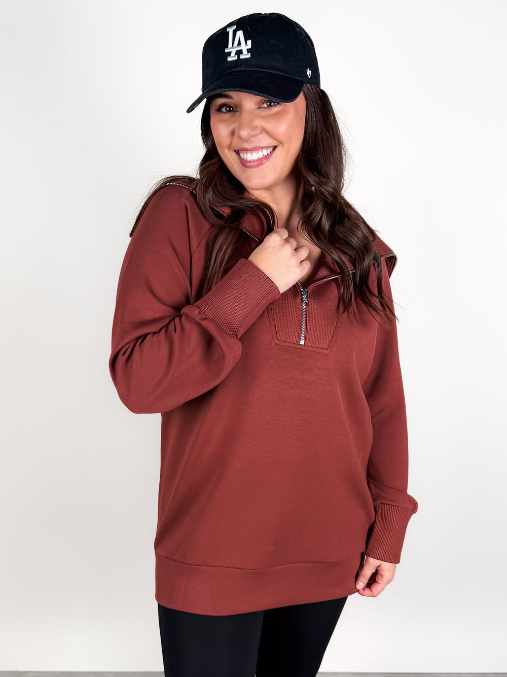 Xina Half Zip Longline Sweat