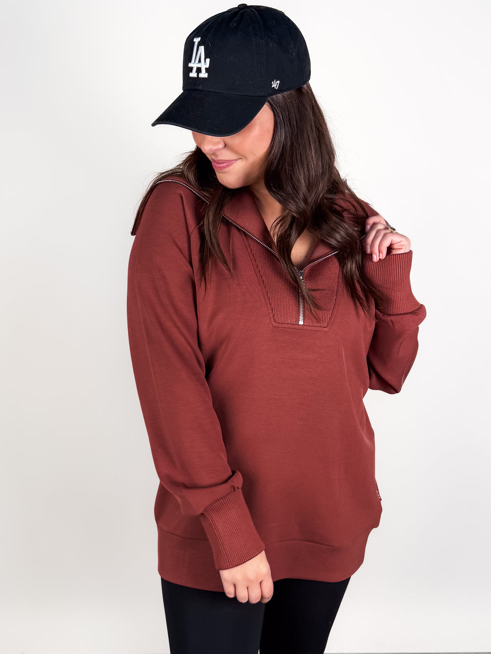 Xina Half Zip Longline Sweat