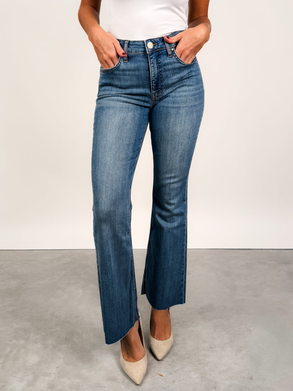 Stella High Rise Fab Ab Flare in Hardworking