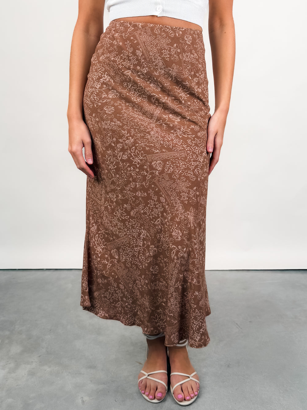All The Books Vintage Print Middy Skirt