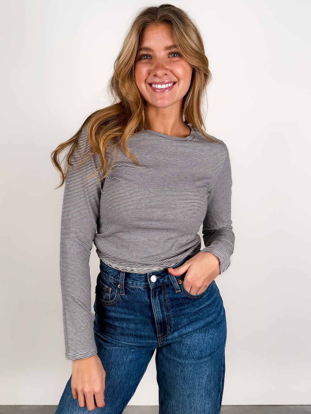 Jamie Recycled Cotton Stripe Long Sleeve