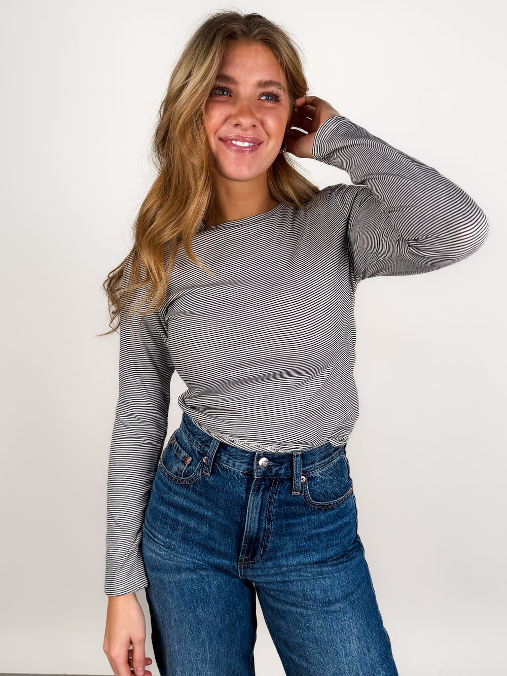 Jamie Recycled Cotton Stripe Long Sleeve