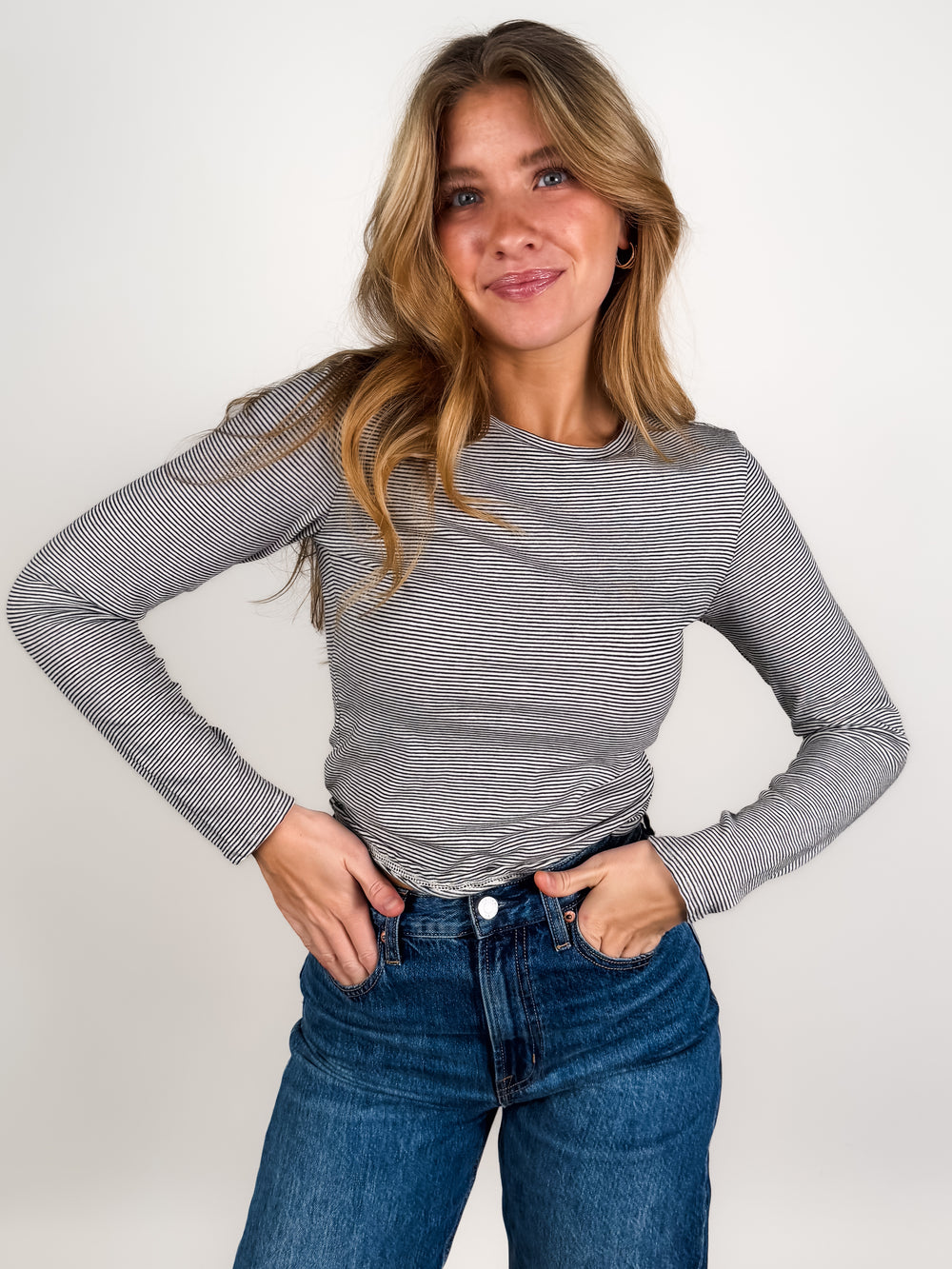 Jamie Recycled Cotton Stripe Long Sleeve