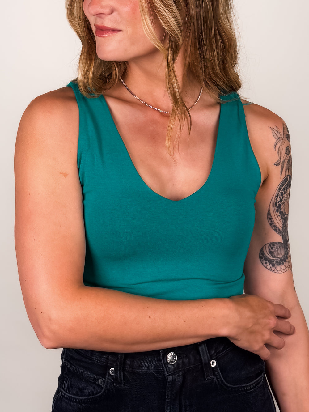 Valentina Cotton Core V Neck Tank