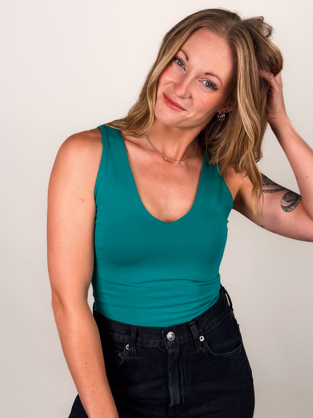 Valentina Cotton Core V Neck Tank