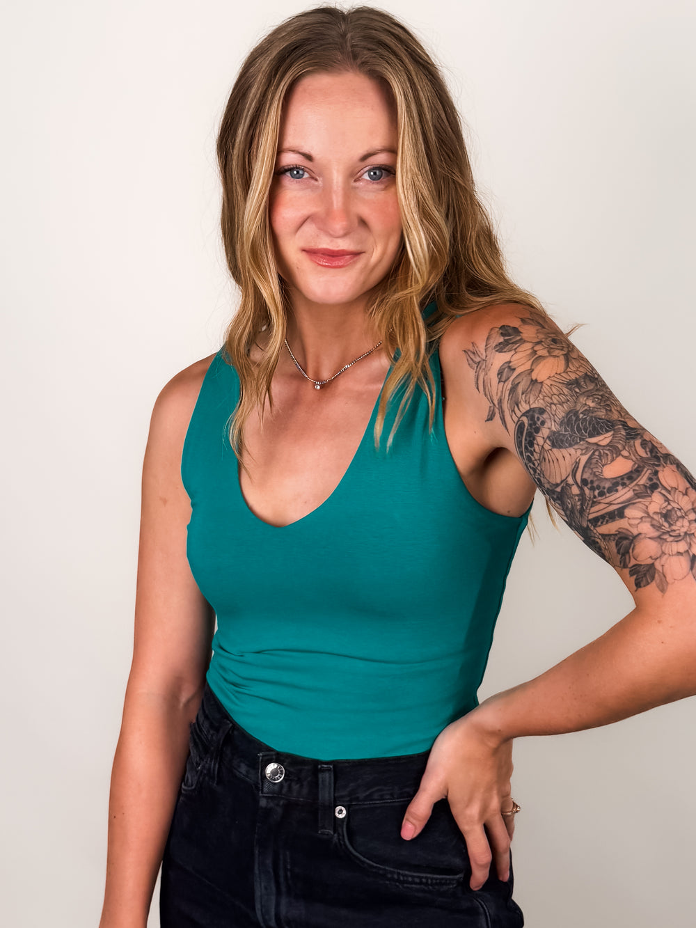 Valentina Cotton Core V Neck Tank